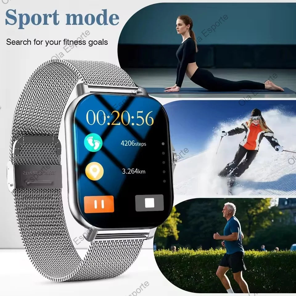 Novo Relógio Inteligente 1.83'' Tela Cheia Bluetooth com Função de Chamada Monitor de Oxigênio no Sangue/Pressão Arterial Smartwatch para Mulheres e Homens Presente de Férias 2026