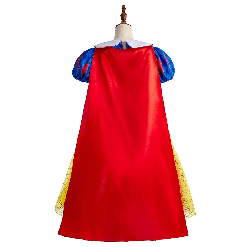 Meninas halloween belle vestidos menina neve branca vestido crianças natal carnaval cosplay roupas crianças trajes de princesa