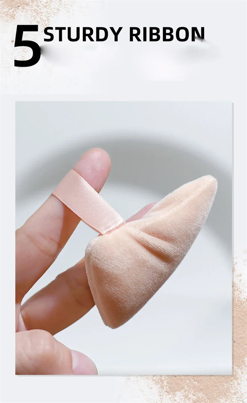 Veludo cosméticos fundação puff macio triângulo maquiagem puffs feminino rosto beleza esponja liquidificador lavável maquiagem em pó acessórios