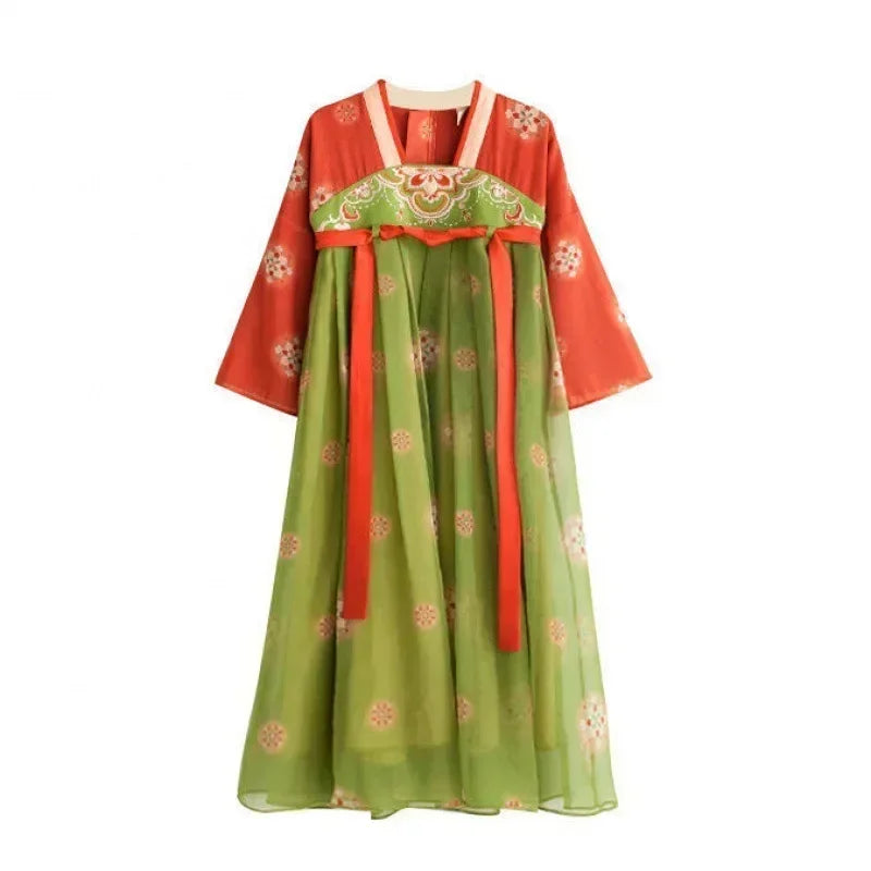 Traje de festa de verão vestidos da menina do vintage crianças roupas vestido casual bebê chinês hanfu cosplay crianças princesa meninas vestido
