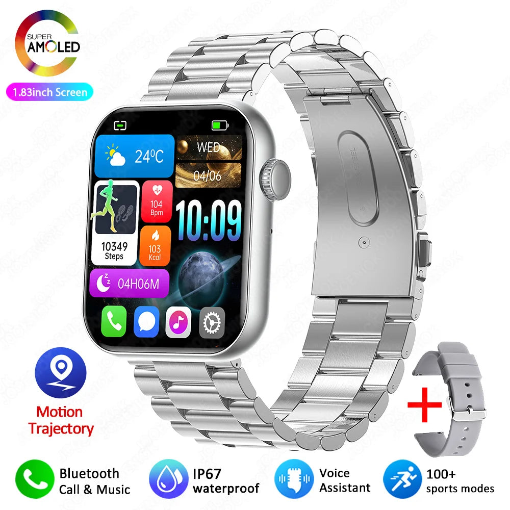 2025 novo relógio inteligente tela de toque completa bluetooth chamada ai voz freqüência cardíaca relógios à prova dwaterproof água pulseira esportiva smartwatch feminino