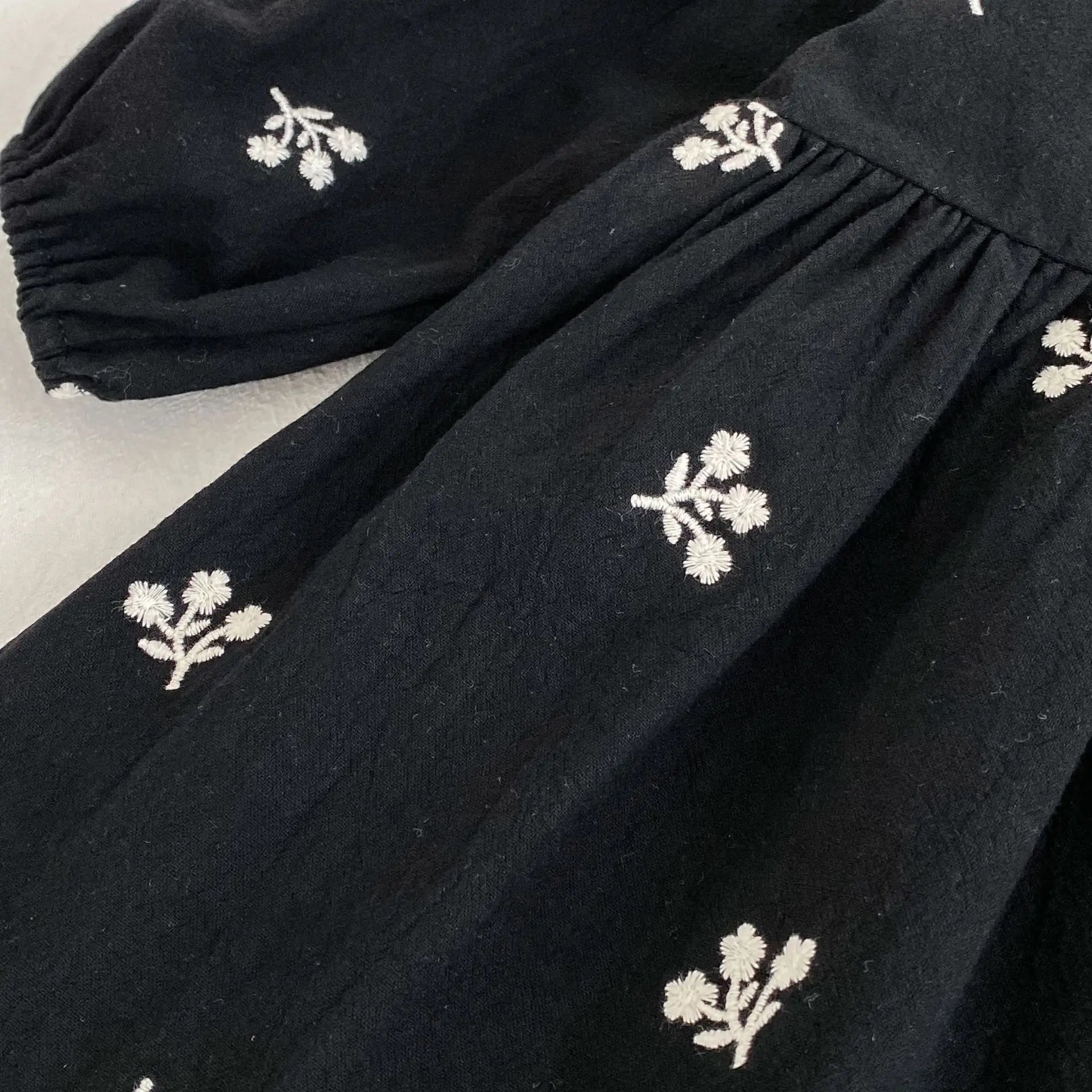 2026 nova primavera meninas vestido de princesa crianças estilo coreano bordado roupas 2-6yrs manga comprida algodão crianças vestido de festa