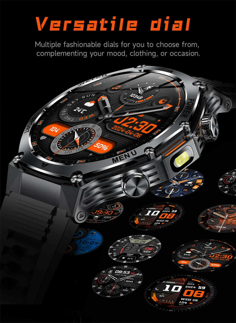 Novo relógio inteligente masculino 2025 chamada bluetooth um clique conexão relógios ip67 à prova dip67 água 800mah bateria smartwatch homem android ios
