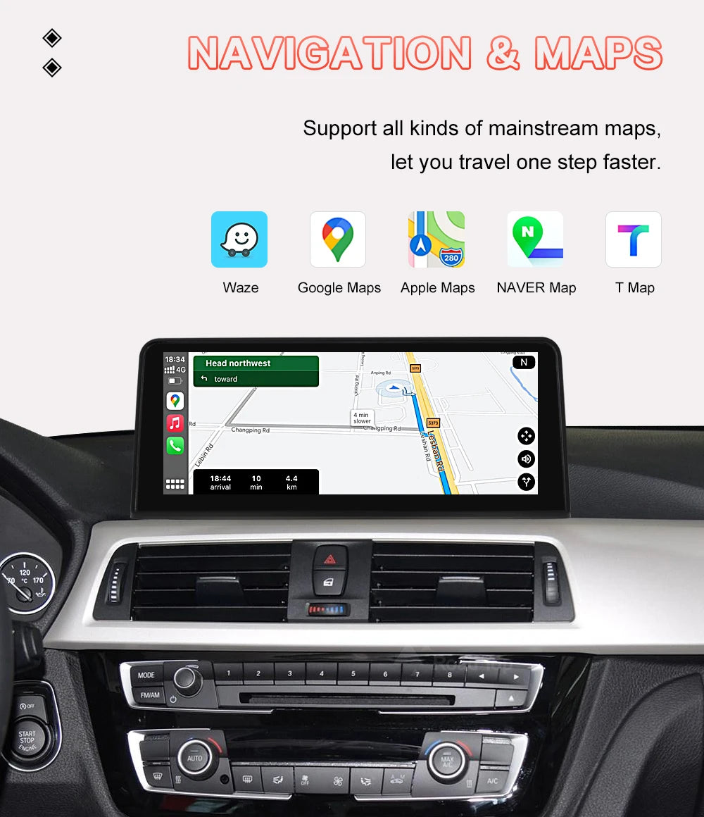 10.25 ''1920*720 Carplay Sem Fio Android Auto Display Multimídia Para BMW Série 3 4 F30 F31 F32 F33 F34 F36 NBT Tela Sensível Ao Toque