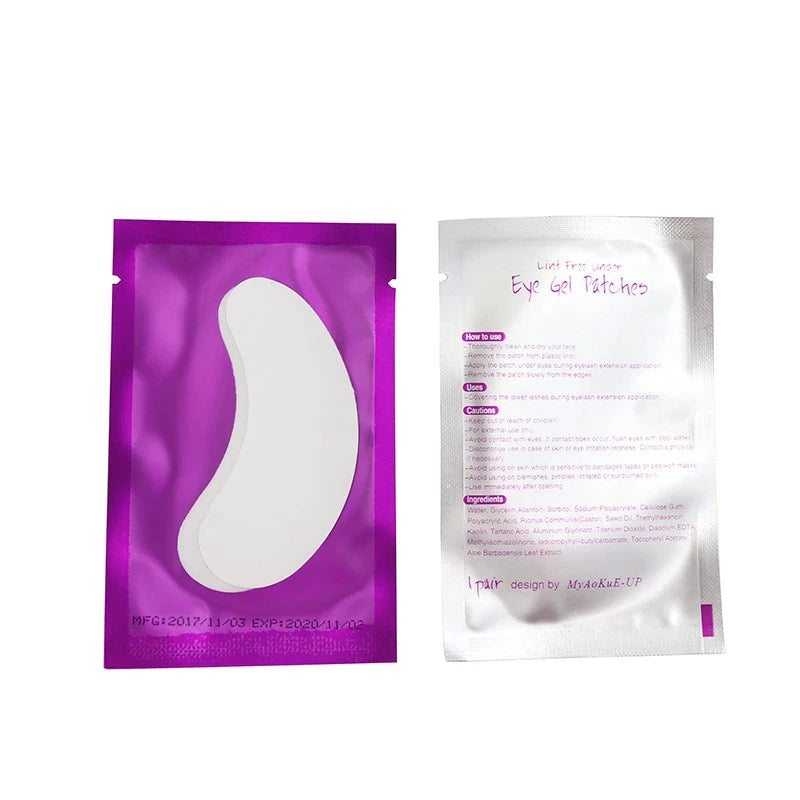 50 pares de remendo de extensão de cílios hidrogel almofada de olho gel adesivo de papel sob almofadas de olho remendos de cílios ferramenta de maquiagem suprimentos de beleza