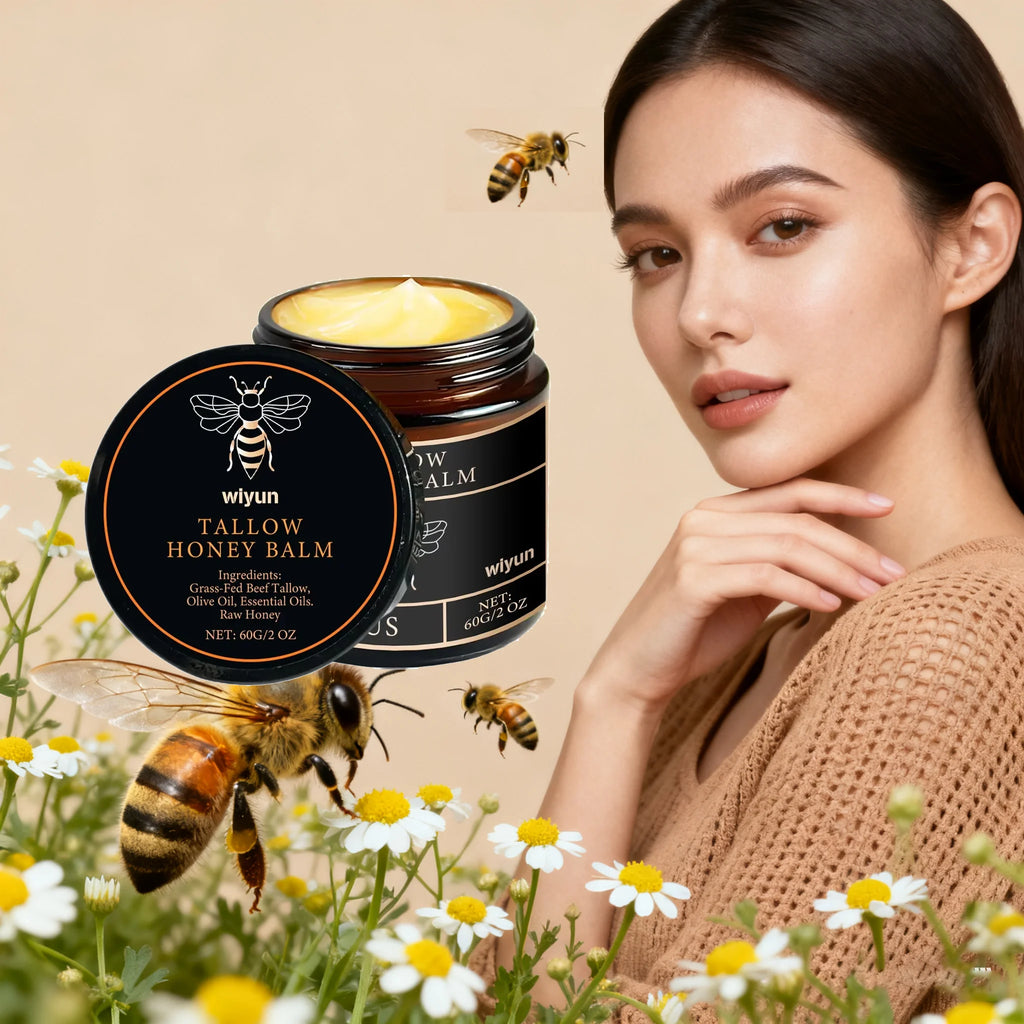 Tallow mel bálsamo brilhante hidratante pele enhacne elasticidade melhorar a embotamento desbotar linhas finas endurecimento rosto corpo hidratar creme