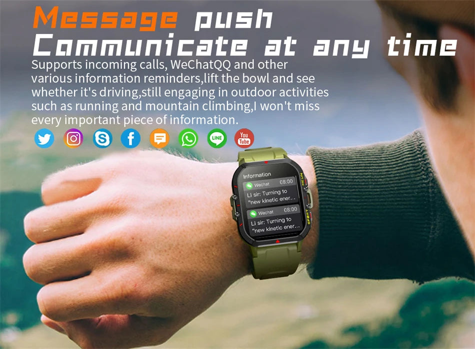 Lige 2025 relógio inteligente masculino esportes ao ar livre monitoramento de freqüência cardíaca ip68 à prova dip68 água relógios bluetooth chamada smartwatch para android ios