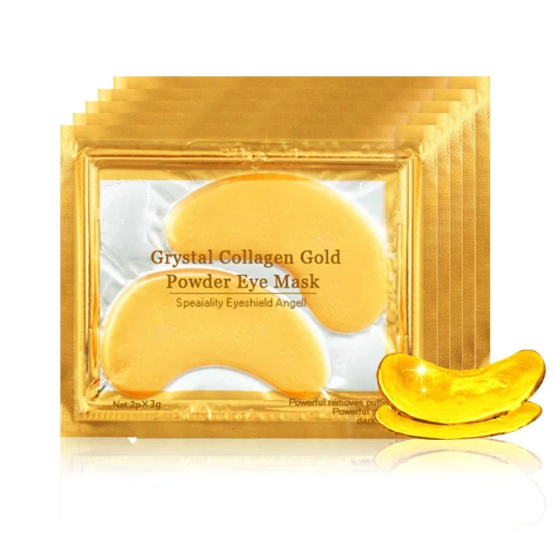 100 pçs = 50 pares máscara de olho de colágeno de ouro cuidados com a pele anti-envelhecimento anti olheiras remover inchaço hidratante remendos de olho cuidados com a pele