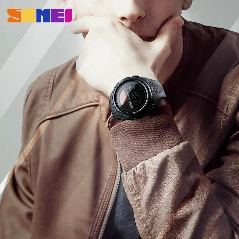 Skmei 1405 esporte digital relógios de pulso dos homens solar para energia ambientalmente alarme masculino reloj hombre relógios luminosos