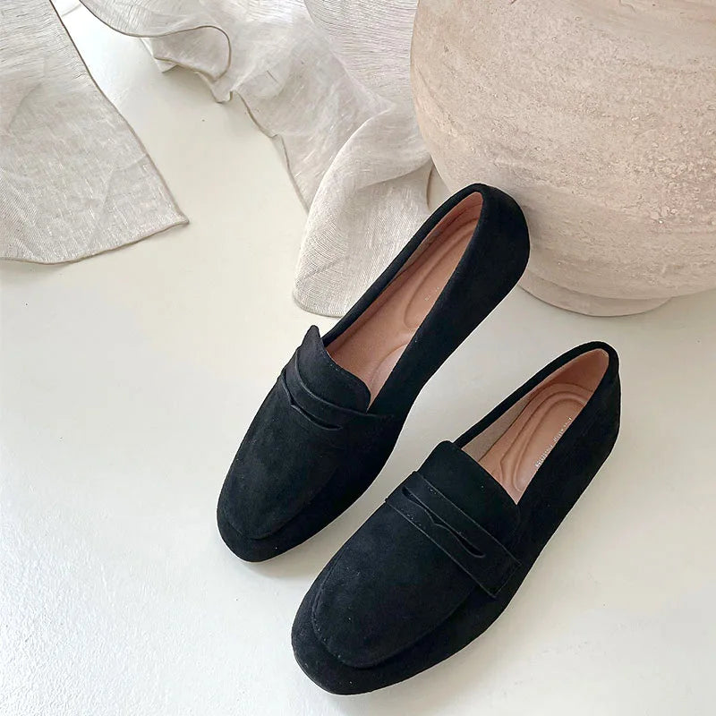 2025 novas mulheres sapatos planos mulher mocassins primavera outono casual camurça deslizamento em sapato mulher confortável sapato leve mujer sapato
