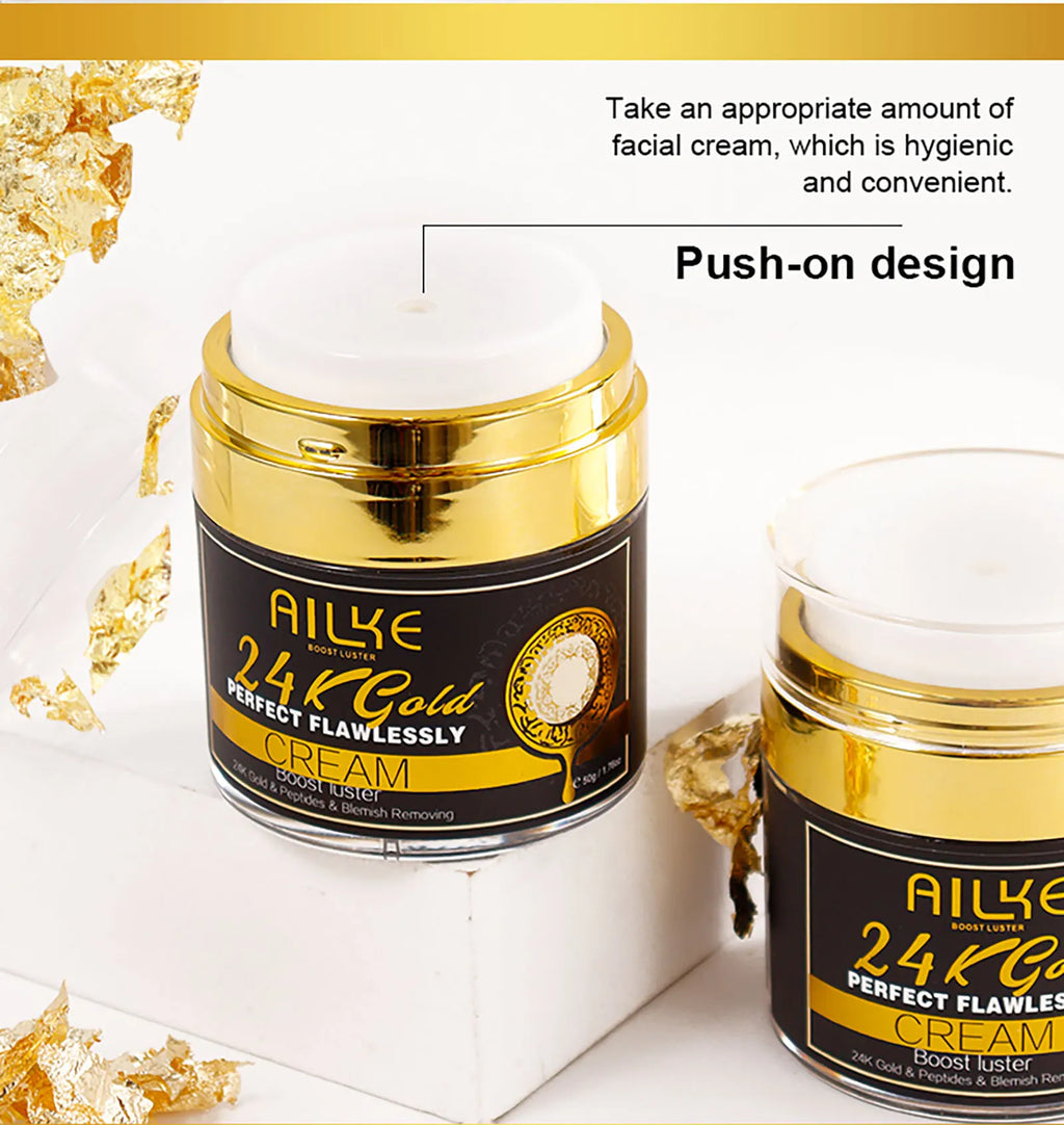 Ailke 24K Ouro Colágeno Creme Articulação Remoção de Manchas Escuras Forte Clareamento Rosto Anti Envelhecimento Conjunto de Cuidados com a Pele