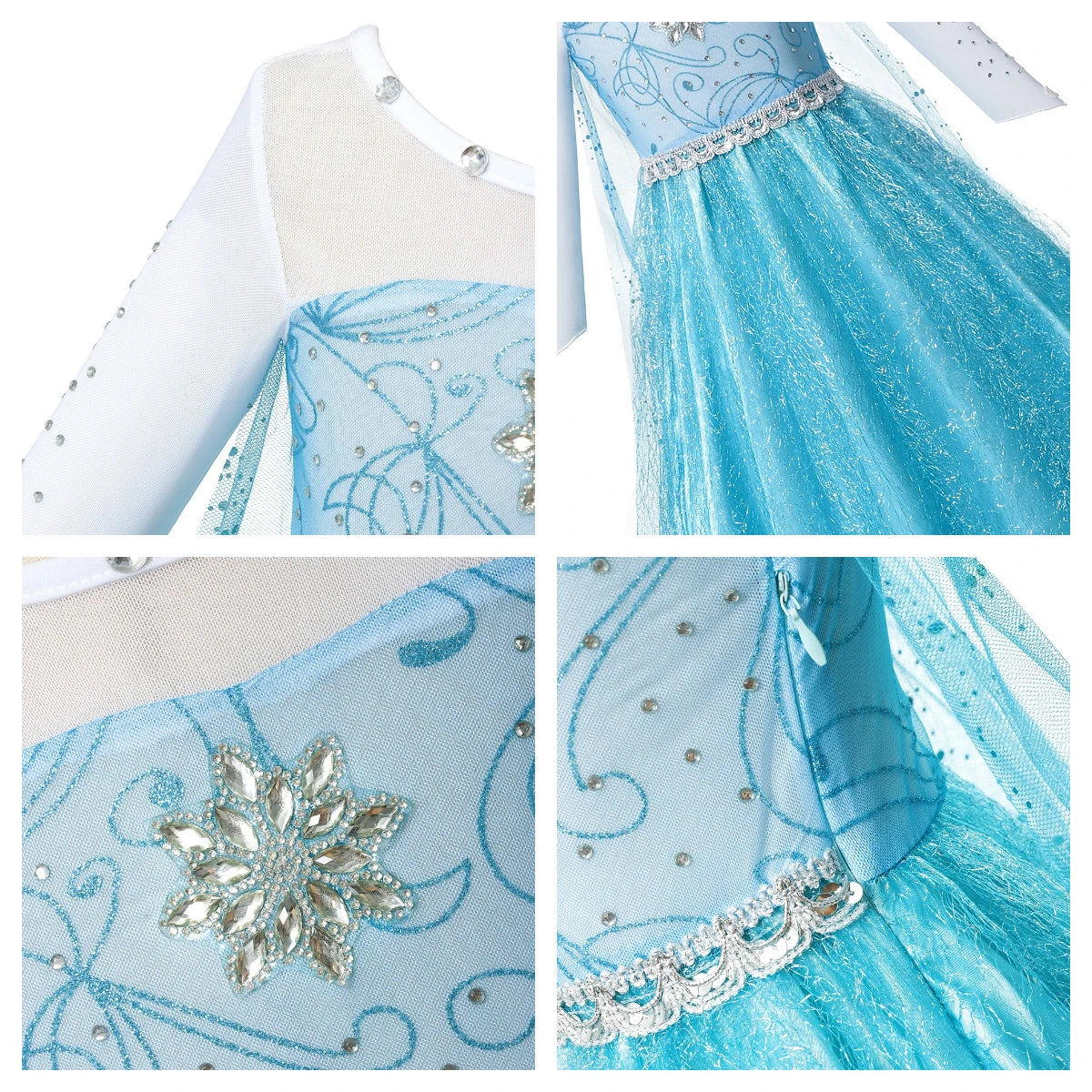 Menina cosplay neve rainha vestido outono inverno crianças elsa carnaval festa princesa traje crianças aniversário vestido de baile roupas 2-10t