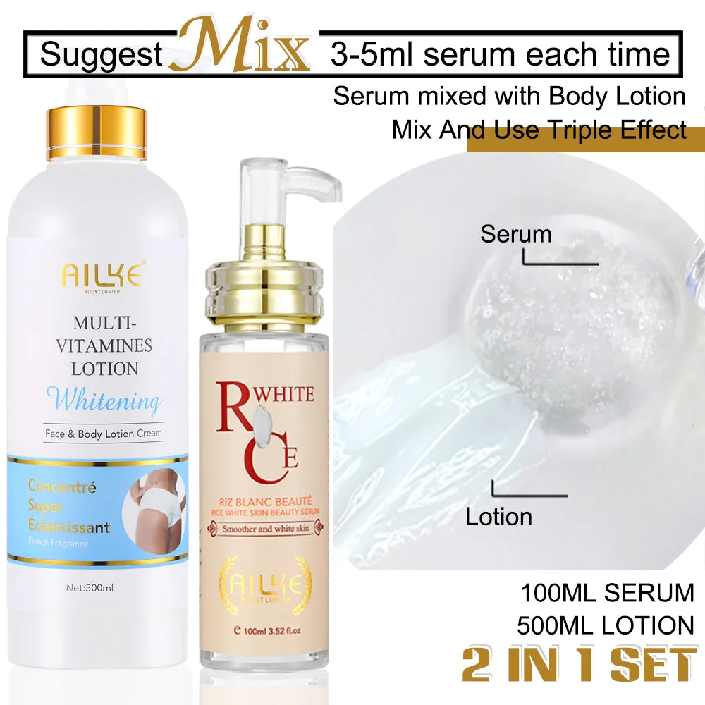 AILKE Kit de cuidados com a pele com multivitamina natural, hidrata, tonificação uniforme, remove manchas escuras e brancas, pele limpa e lisa