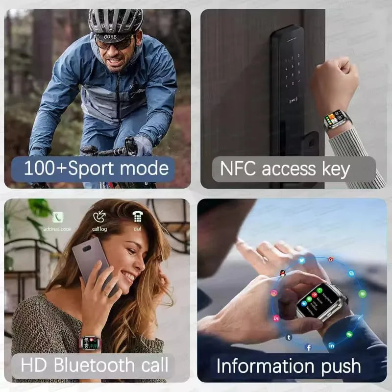 Novo Relógio de Saúde 2026: Medição Precisa de Pressão Arterial, Ácido Úrico e Lipídios no Sangue – Smartwatch Masculino e Feminino à Prova d'Água com Airbag