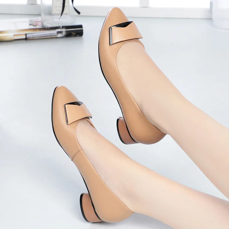 Sapatos Femininos de Enfermeira AIYUQI 2026 Outono Bico Fino Profissional Couro Genuíno Sapatos Femininos Tamanho Grande Moda Sapatilhas para Mulheres