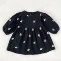 2026 nova primavera meninas vestido de princesa crianças estilo coreano bordado roupas 2-6yrs manga comprida algodão crianças vestido de festa