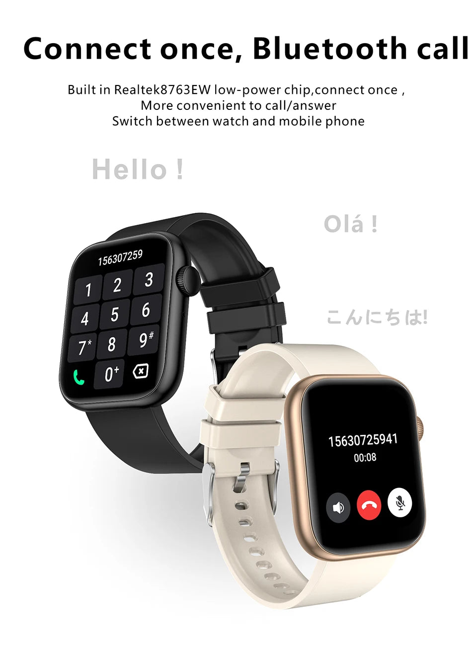 LIGE-Full Touch Screen Smart Watch para mulheres, Bluetooth Call, relógios impermeáveis, Sport Fitness Tracker, Smartwatch para senhora