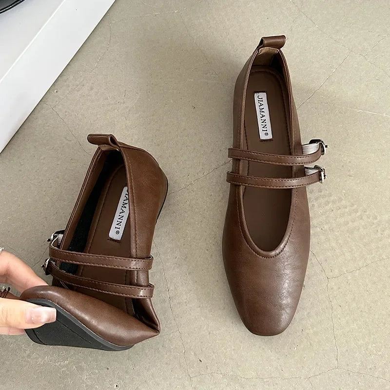 Feminino raso de luxo moda fivela cinta calçados femininos senhoras apartamentos com sapatos mulher apartamentos mary janes sapatos para mulher