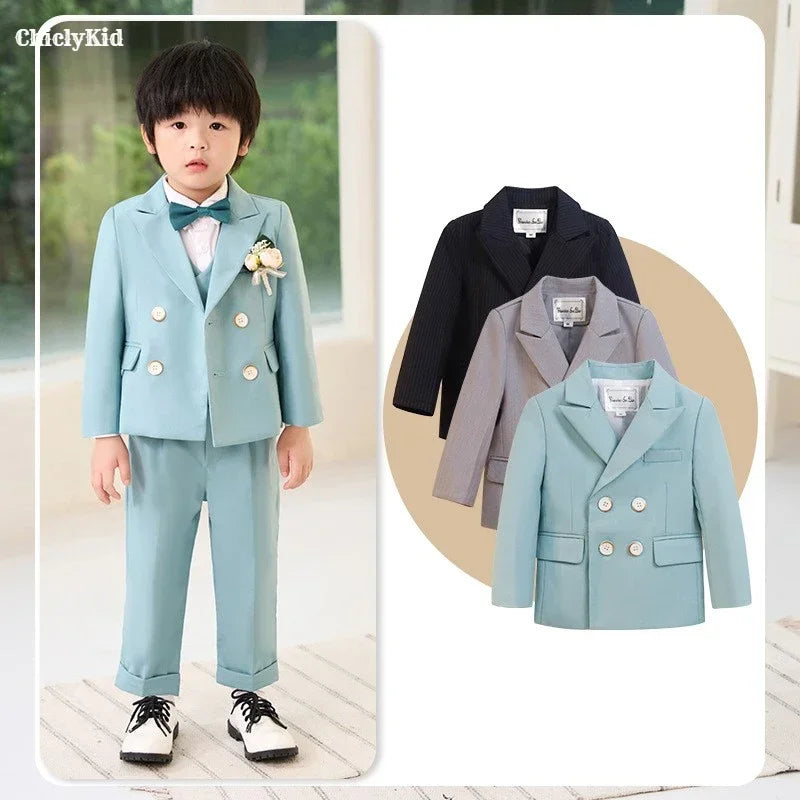 Meninos primavera outono terno jaqueta crianças festa blazers fraque topo crianças vestido formal casamento smoking desempenho casaco de manhã