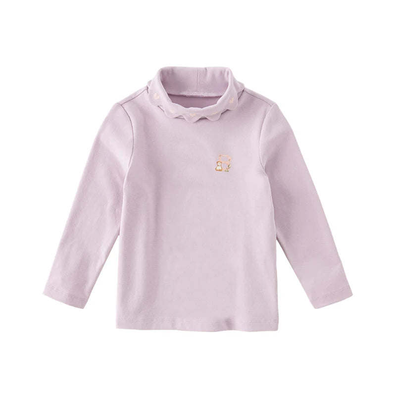 Dave bella 2025 novo outono inverno menina bebê camiseta crianças topos de algodão casual moda doce suave camisa de fundo dk4236997