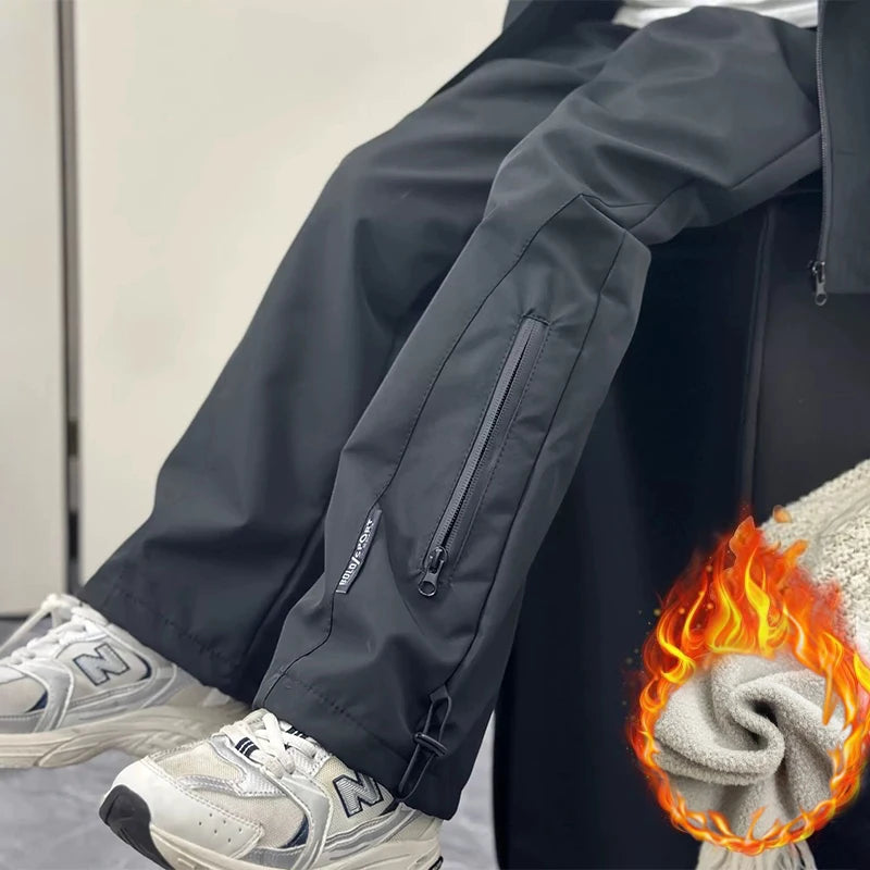 Moda meninos calças de lã outono inverno crianças casuais calças esportivas adolescente à prova de vento calças quentes crianças roupas 4-14 anos