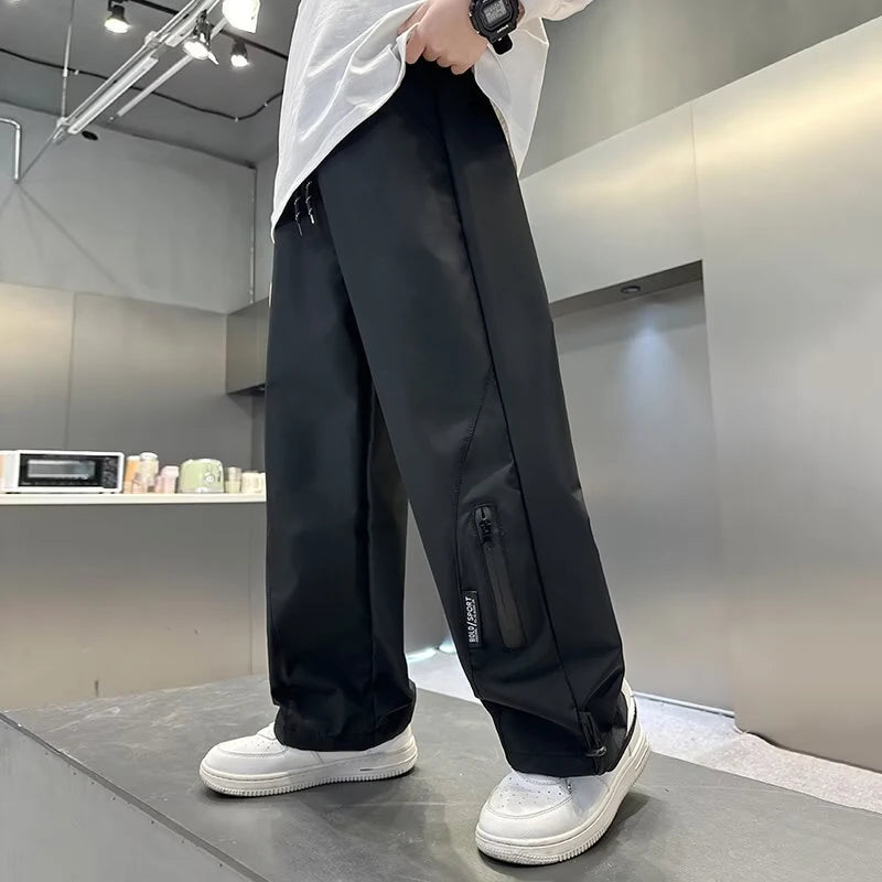 Moda meninos calças de lã outono inverno crianças casuais calças esportivas adolescente à prova de vento calças quentes crianças roupas 4-14 anos