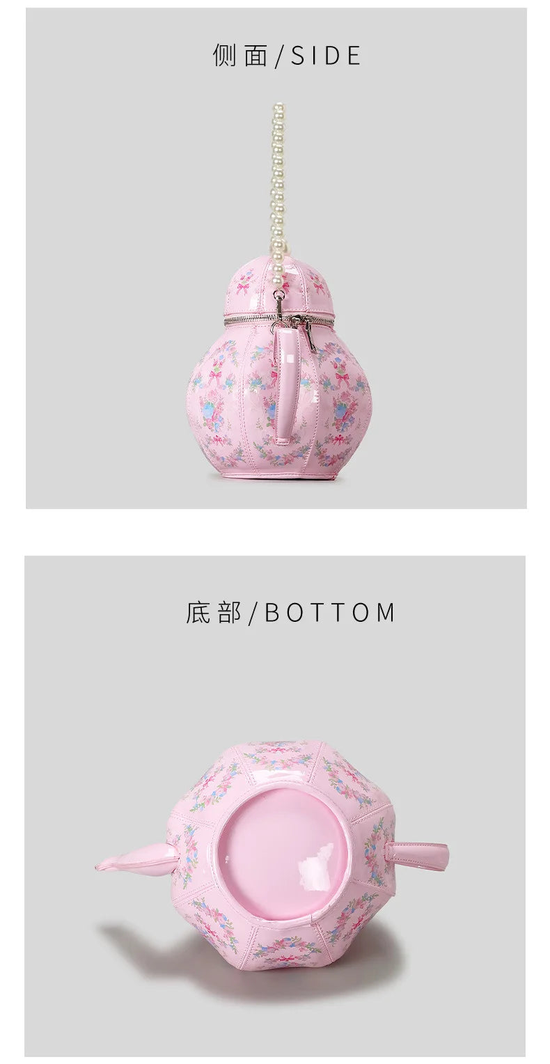 Bolsa mensageiro engraçada em formato de bule, bolsa crossbody legal de ombro único, bolsa multiuso para mulheres e meninas