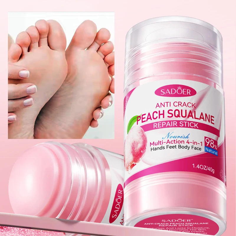 Creme para os pés, essência de pêssego, suaviza o calcanhar, hidratante, nutre o calcanhar, cuidados com os pés das mãos, creme para secura do calcanhar