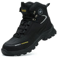 Moda novos sapatos de trabalho de segurança anti-esmagamento anti-punctura anti-odor homens usam sapatos antiderrapantes botão fivela sapatos de dedo do pé de aço à prova dwaterproof água