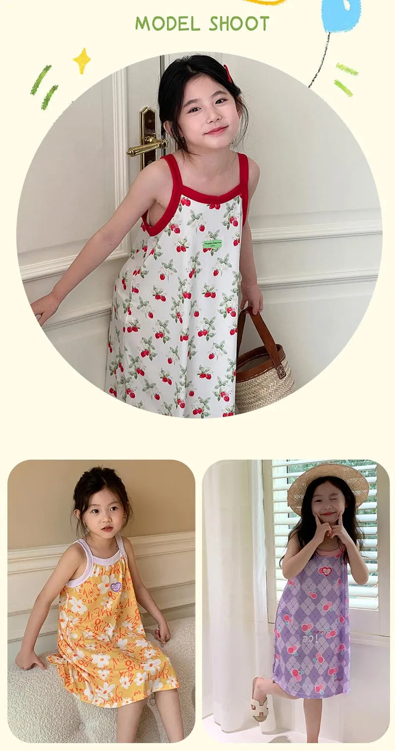 Verão menina camisola crianças vestidos de pijama pijamas para meninas criança noite vestido crianças pijamas 2 a 4 6 8 10 11 12 13 14 anos
