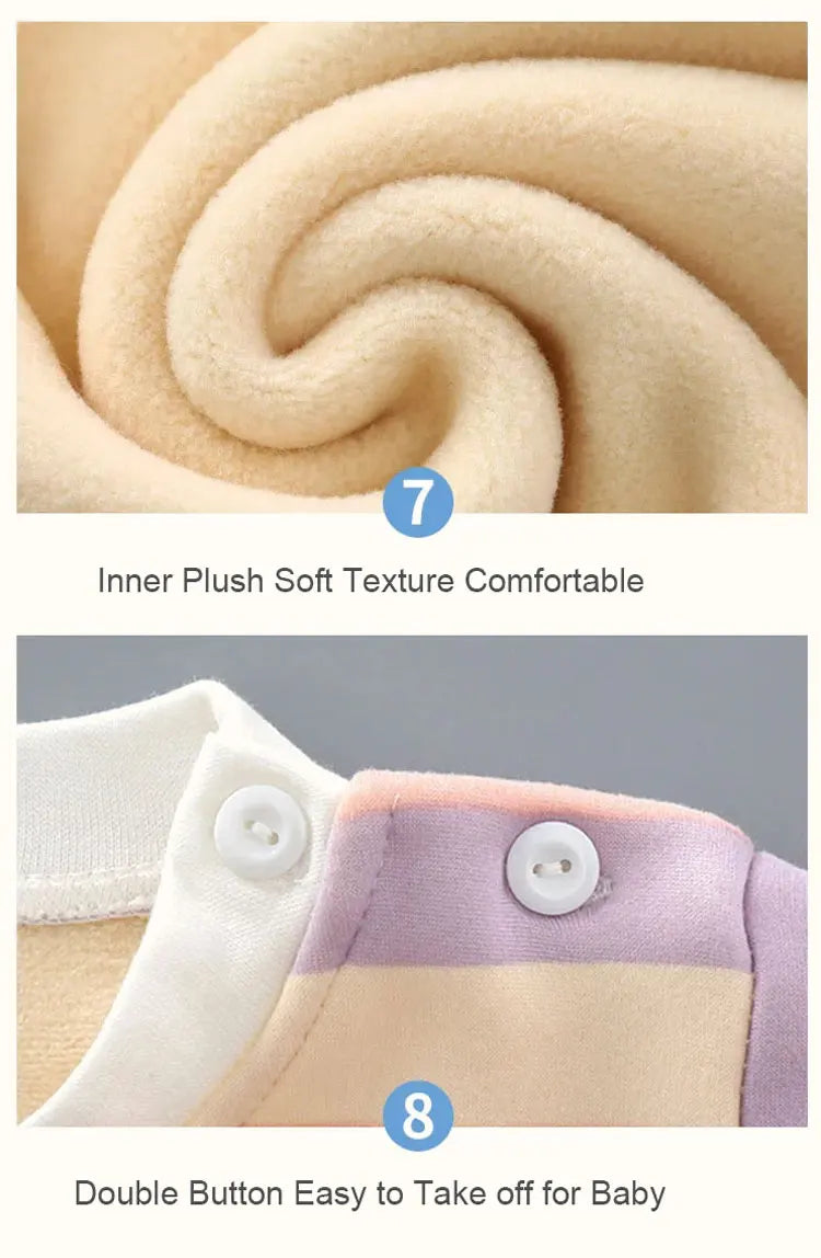 Engrossar quente de pelúcia crianças conjuntos roupas menino menina roupa interior ternos outono inverno crianças clothinn