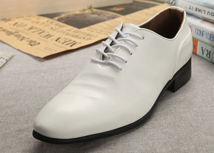 Branco apontou toe macio rendas até sapatos formais masculinos cavalheiro escritório novo 39 calçado barato liquidação baixo preço sapato social masculino