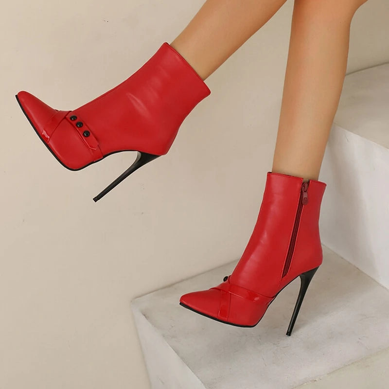 REAVE CAT-Sexy Stiletto Botas de Salto Alto, Botas de Couro, 12cm, Preto, Amarelo, Roxo, Tamanho Grande 44, 45, 46, 47, 48, US15, US16, US17