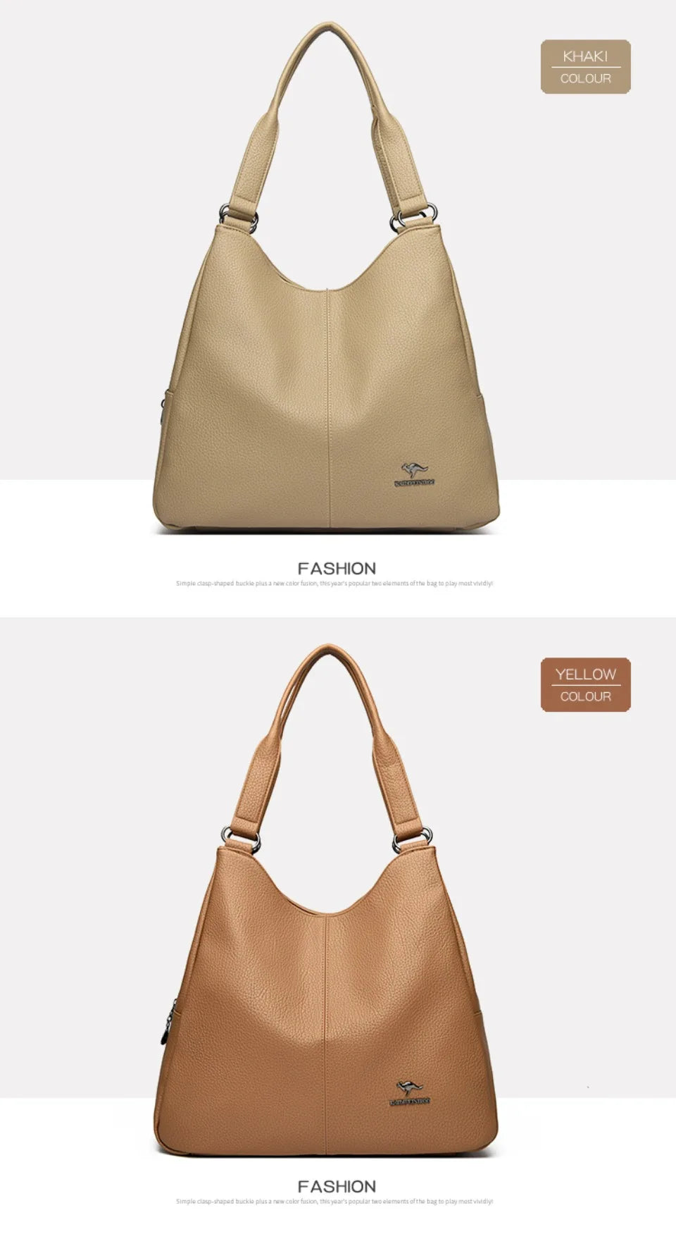 Bolsa hobo de couro com alça superior, bolsa feminina de lazer, bolsa de ombro fashion, vintage, bolsa tote de grande capacidade