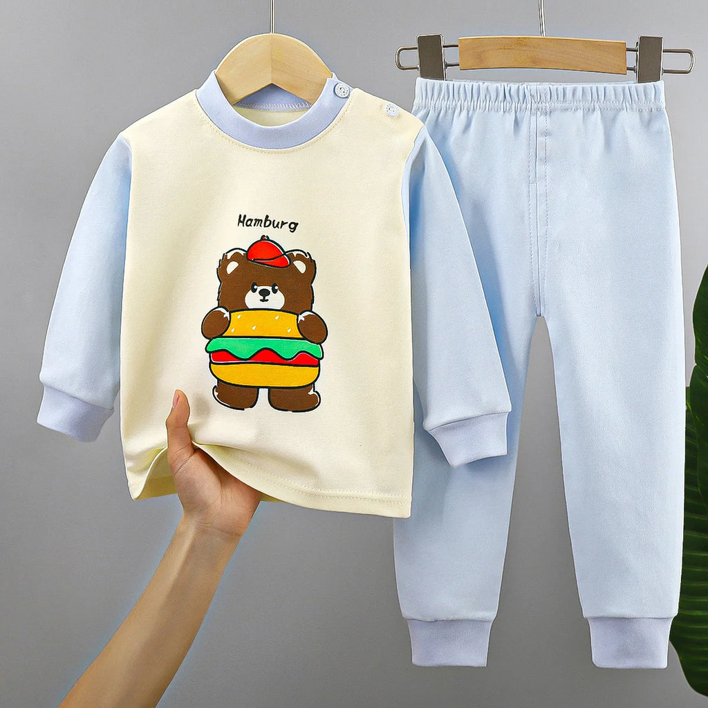 Crianças roupas conjuntos de roupas infantis meninos meninas algodão outono inverno roupas calças pijamas roupa interior