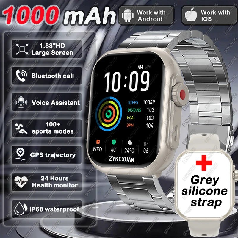 2026 moda feminina relógio ultra2 se relógios inteligentes 1000mah 1.85 "amoled tela de toque completa bt chamada smartwatch para android ios ladie