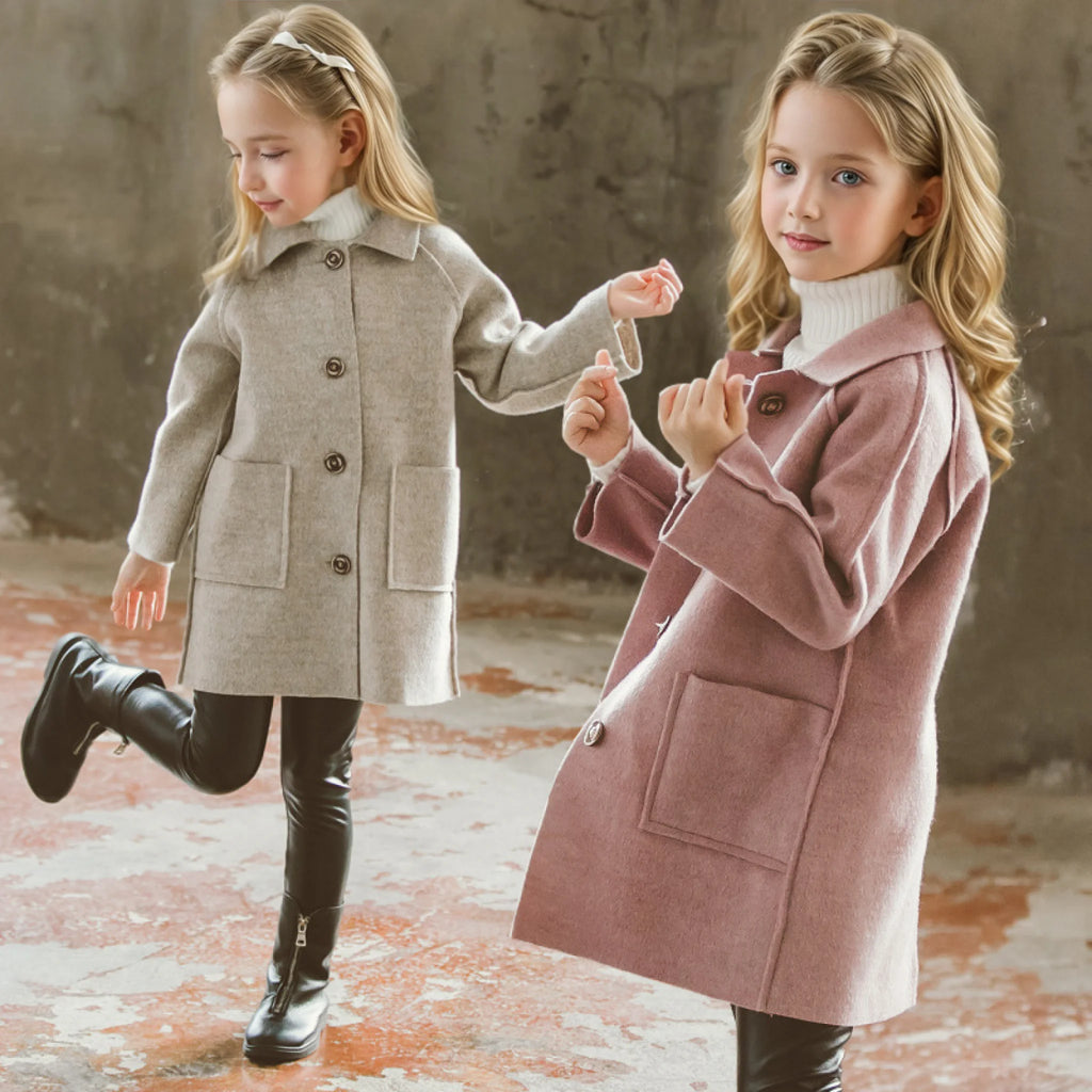 Meninas houndstooth inverno casaco de lã quente adolescente crianças fotografia casaco de lã escola crianças à prova de vento jaqueta ao ar livre 4-13y