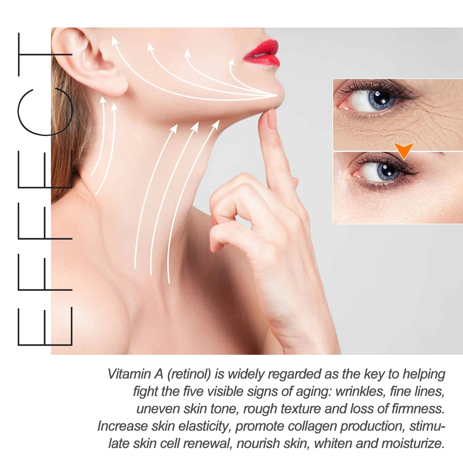 Retinol colágeno creme facial complexo dia noite creme ácido hialurônico reduzir linhas finas olheiras hidratar poros firmes