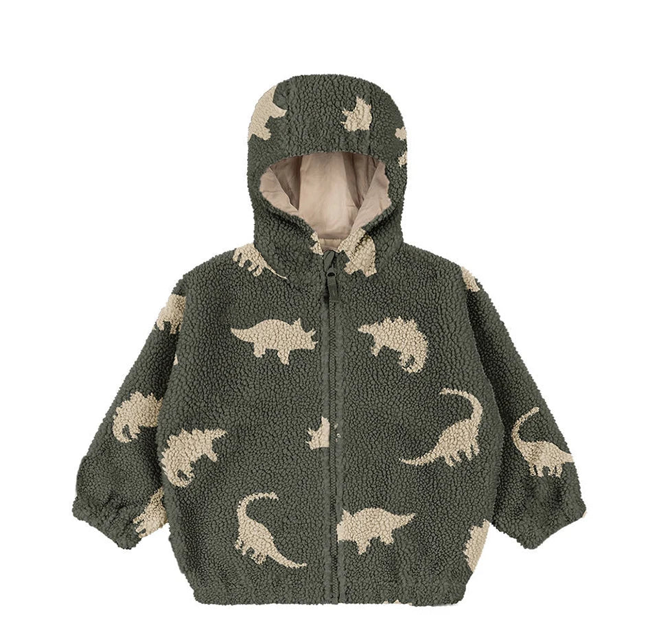 2024 inverno ks crianças algodão lã de cordeiro quente outerwear roupas meninas impressão casacos do bebê meninos mais jaquetas de lã crianças roupas