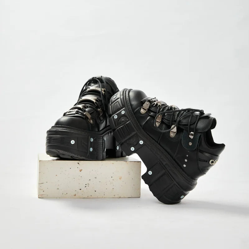 2025 nova plataforma escura feminina heavy metal personalidade goth tênis botas punk 8cm
