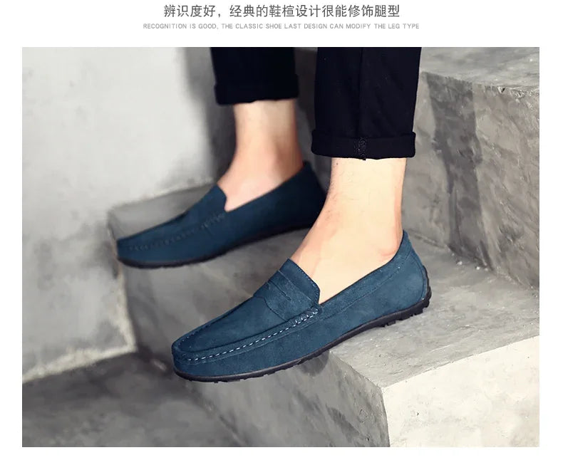 Couro do plutônio camurça de vaca sapatos masculinos marca luxo casual formal mocassins calçados preto masculino sapatos de condução hombres