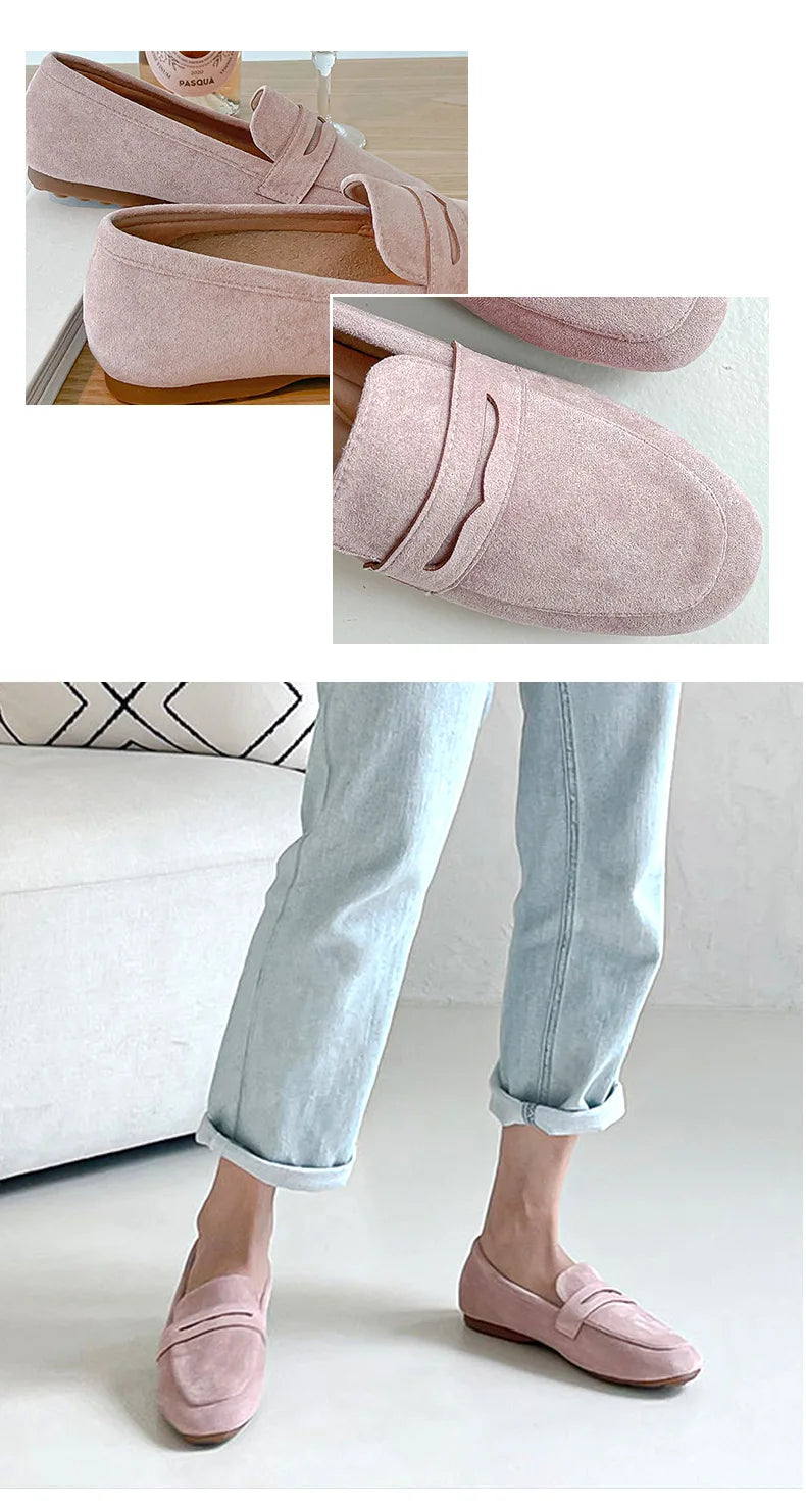 2025 novas mulheres sapatos planos mulher mocassins primavera outono casual camurça deslizamento em sapato mulher confortável sapato leve mujer sapato