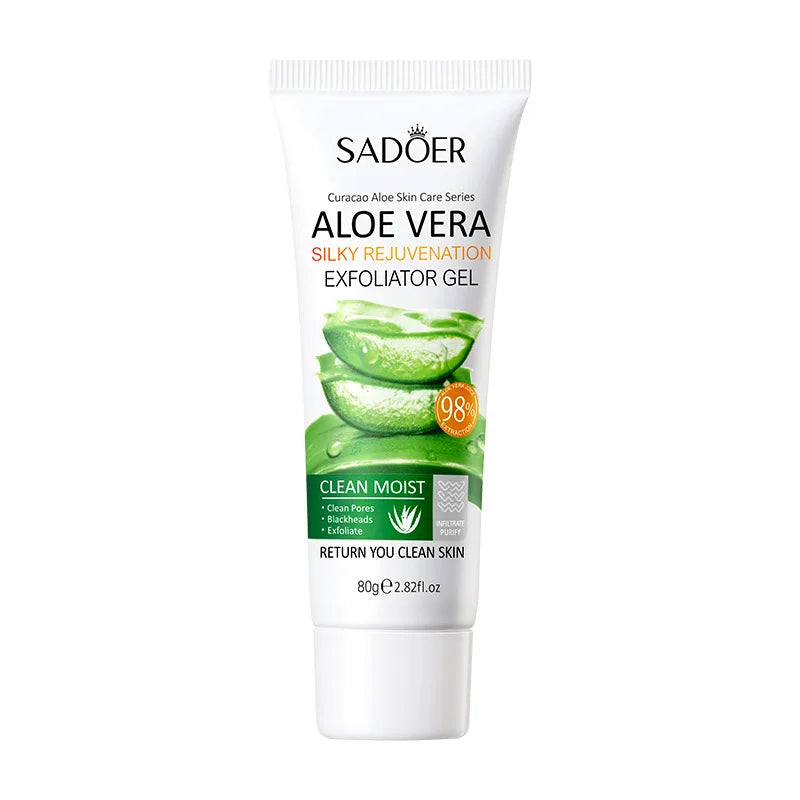 SADOER Gel Esfoliante Facial de Aloe Vera: Limpeza Profunda, Hidratação Suave e Esfoliação Facial
