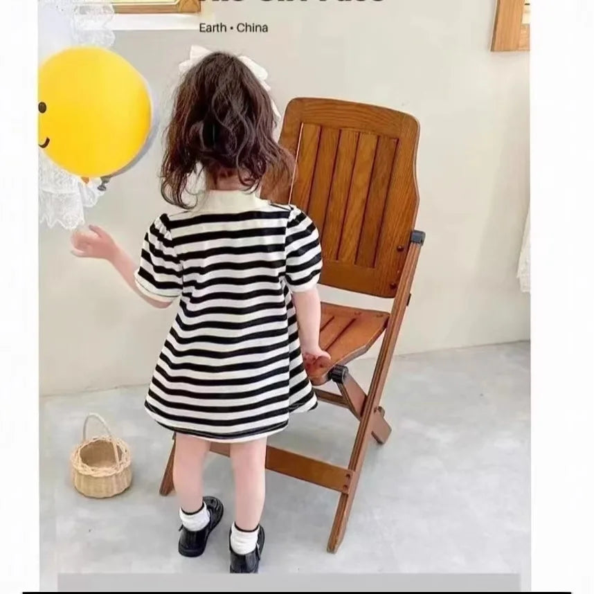 Novo Vestido Estilo Coreano 2026 para Crianças, Vestido de Verão Doce com Alças e Tule para Meninas