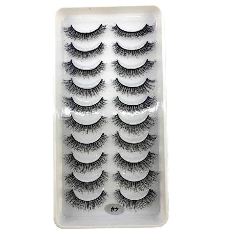 Vários estilos 10 pares naturais 3d vison cílios postiços kit de maquiagem cílios de vison extensão cílios curtos