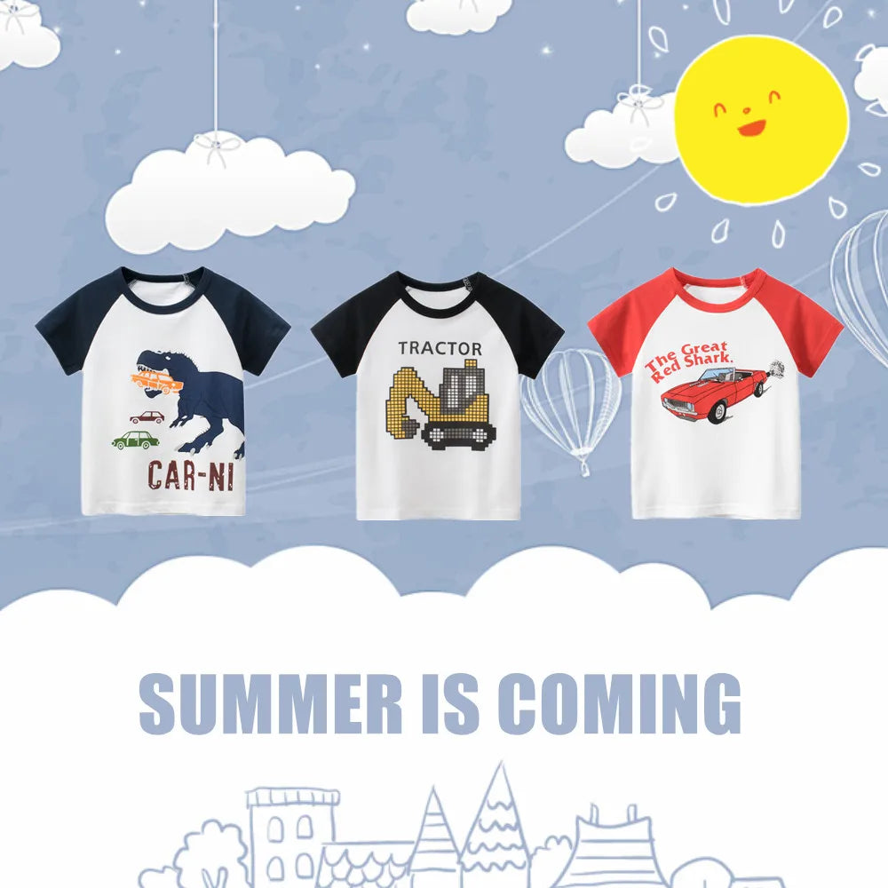 Desenhos animados, Roupas de Meninas, Crianças, Roupas de Verão, 2 Anos, 3 Anos, 4 Anos, 5 Anos, 6 Anos, 7 Anos, Camiseta de Manga Curta, 100% Algodão, Gato Bonito, 8 Anos