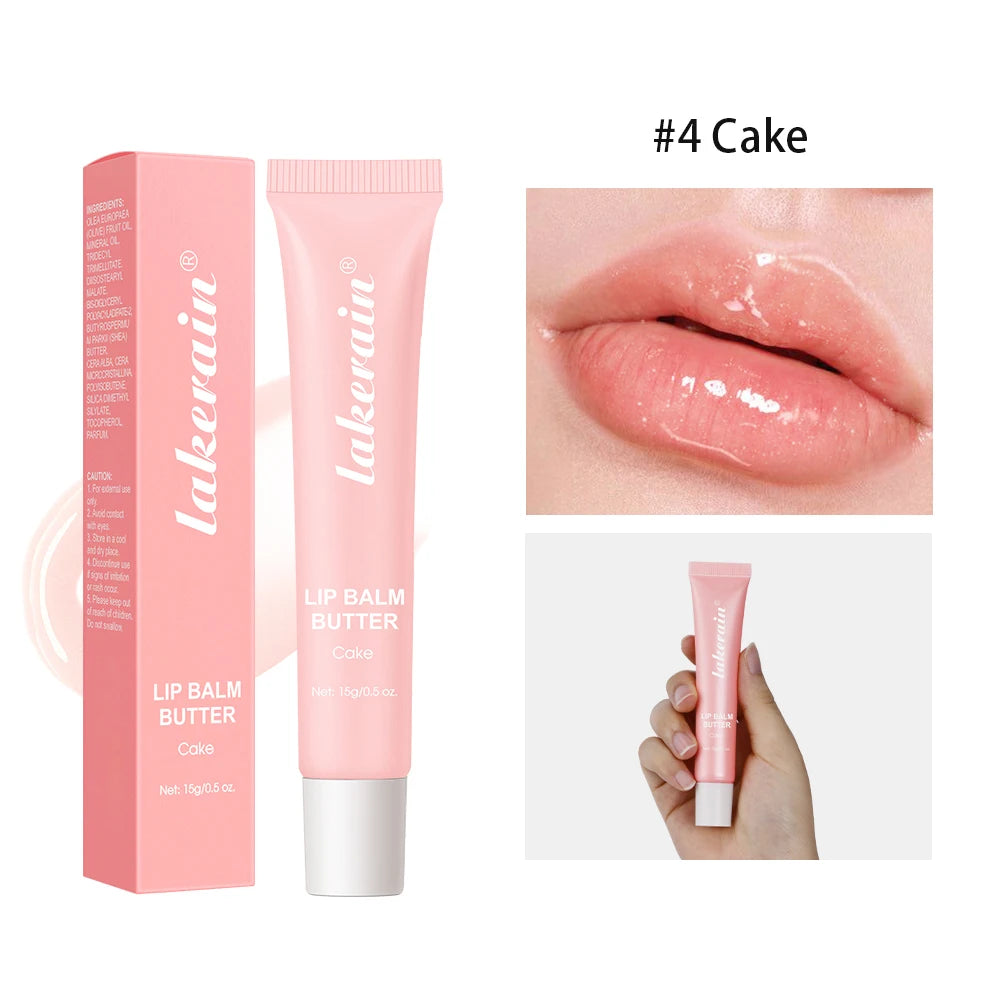 Bálsamo labial hidratante espelho brilho labial baunilha rosa açúcar café bolo cheiro batom óleo transparente maquiagem cuidados com os lábios