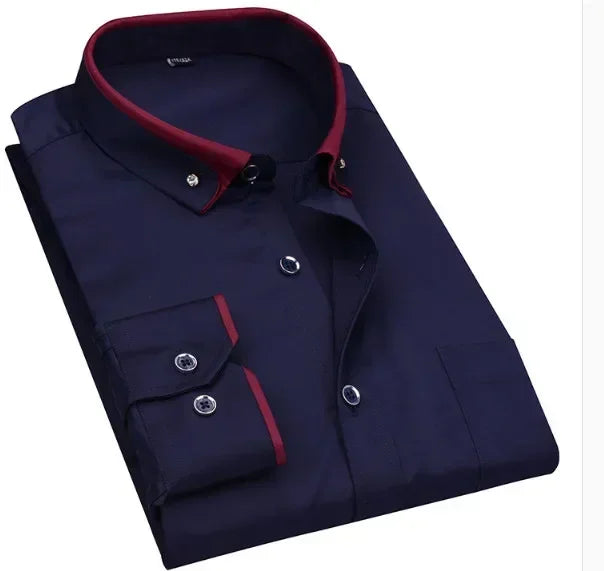 Nova chegada primavera comercial fácil cuidado camisa masculina oversize manga longa moda formal de alta qualidade plus size M-7XL8XL9XL