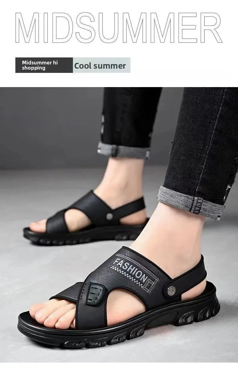 Sandálias de Praia Masculinas de Verão, Reforçadas, Antiderrapantes, Resistentes ao Desgaste, Respiráveis, para Dirigir, Material PVC, Calçados para Adultos