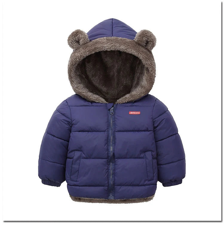 Crianças grossas para baixo jaquetas inverno engrossar casacos de pelúcia para meninos meninas cor sólida com capuz jaquetas 2-6 anos crianças parka outerwear